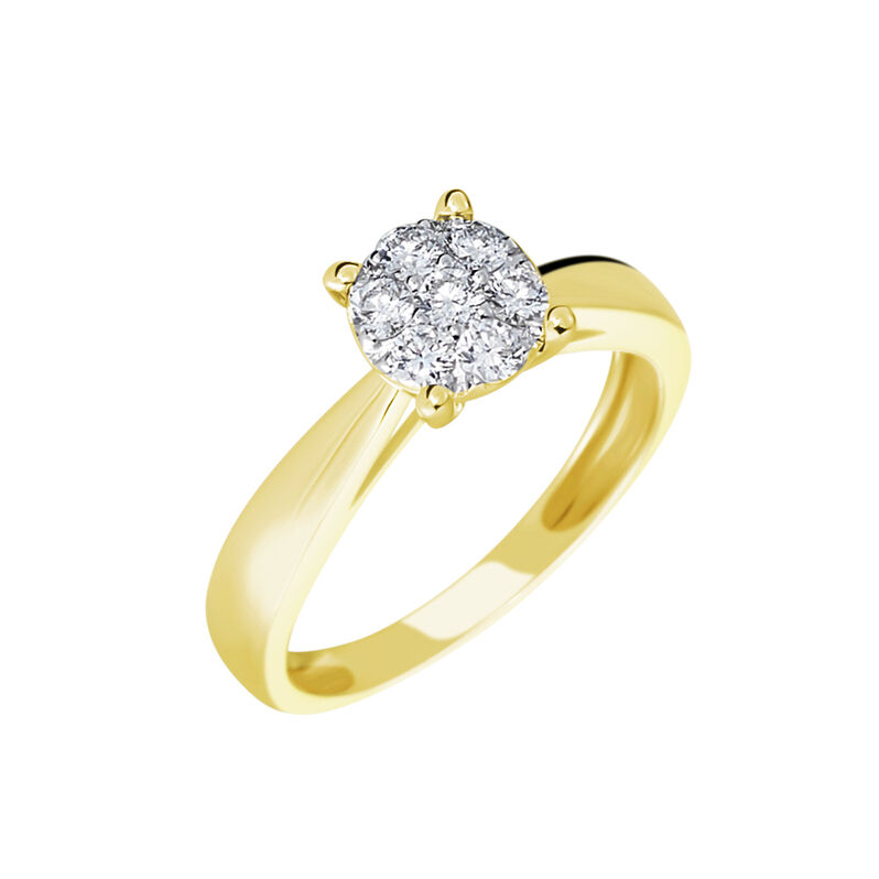 Bague Charlène Or Jaune Diamant Synthetique - Spannringe Damen | OROVIVO