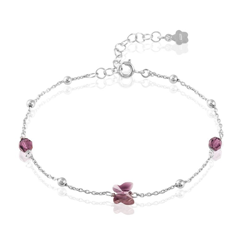 Bracelet Berna Argent Blanc Pierre De Synthese - Spannringe Damen | OROVIVO