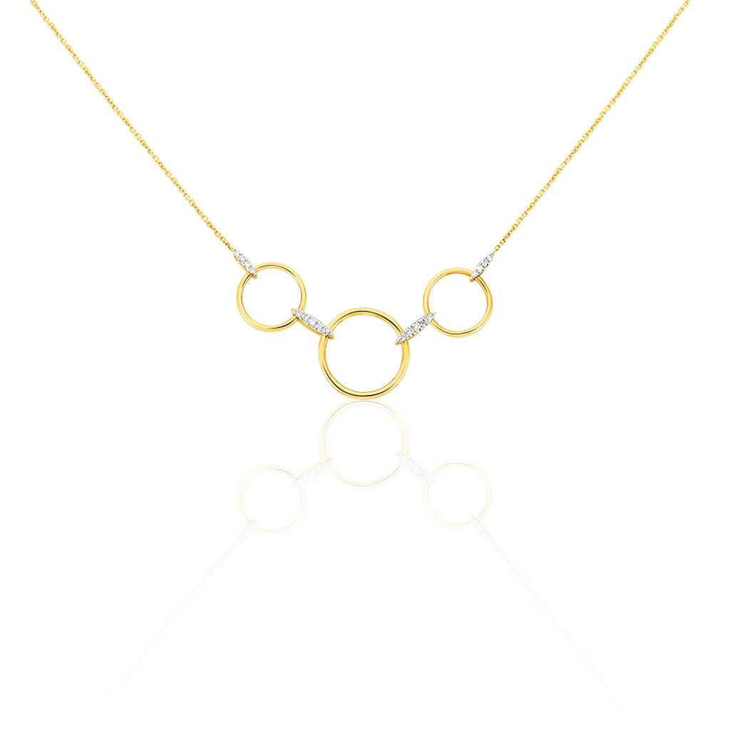 Collier Anea Or Jaune Cercles Diamants - Spannringe Damen | OROVIVO