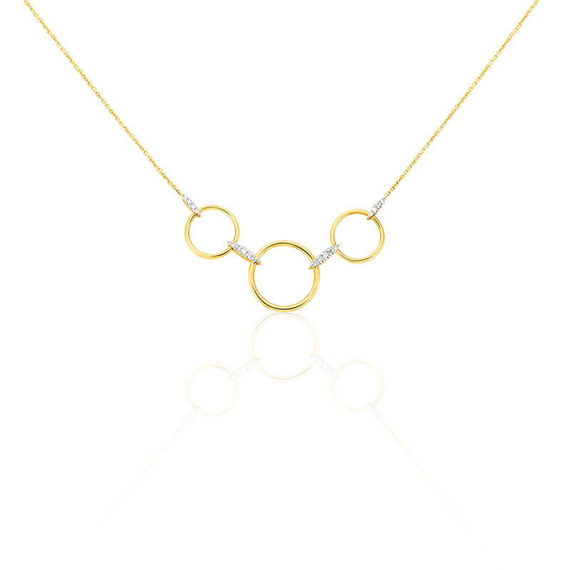 Collier Anea Or Jaune Cercles Diamants - Spannringe Damen | OROVIVO