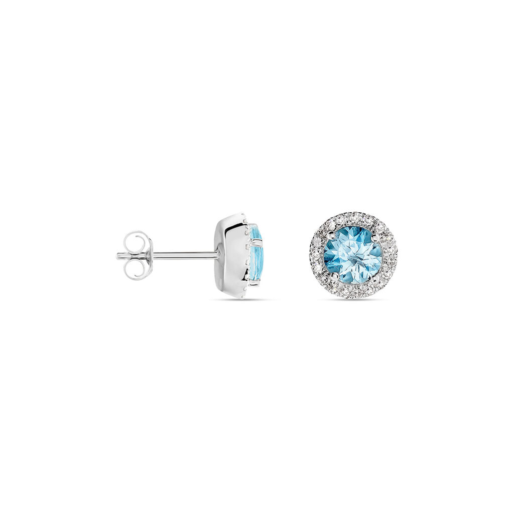 Damen Ohrstecker Weißgold 585 Aquamarin Himmelblau 1,28ct Kathi  - Ohrstecker Damen | OROVIVO