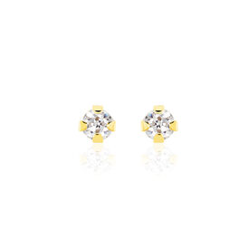 Damen Ohrstecker Gold 375 Zirkonia 2mm - Ohrstecker Damen | OROVIVO