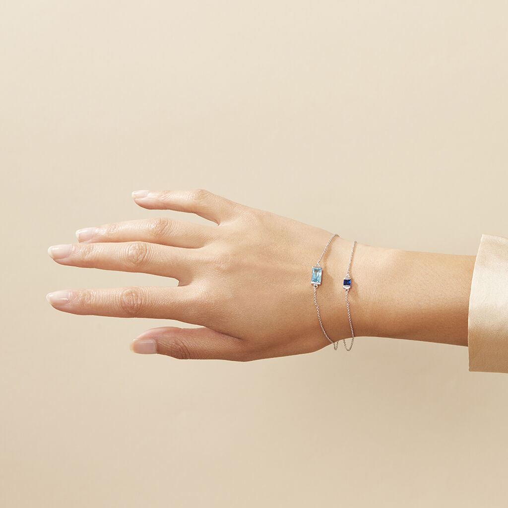 Damen Armband Silber Silber 925 Zirkonia Himmelblau Veronika 1,00mm  - Armbänder Damen | OROVIVO