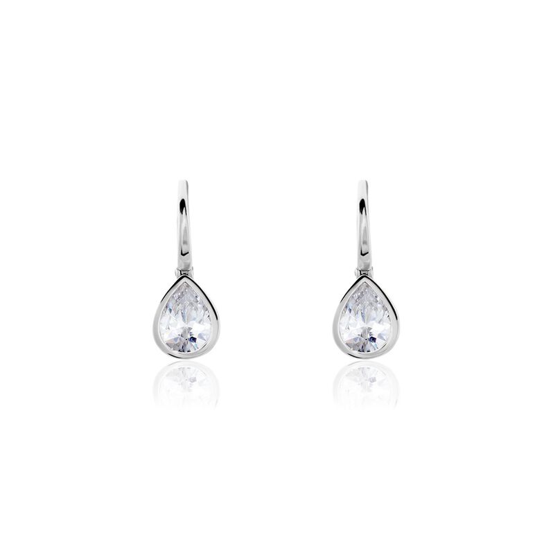 Damen Ohrringe Lang Silber 925 Zirkonia Tropfen Deliana  - Ohrhänger Damen | OROVIVO