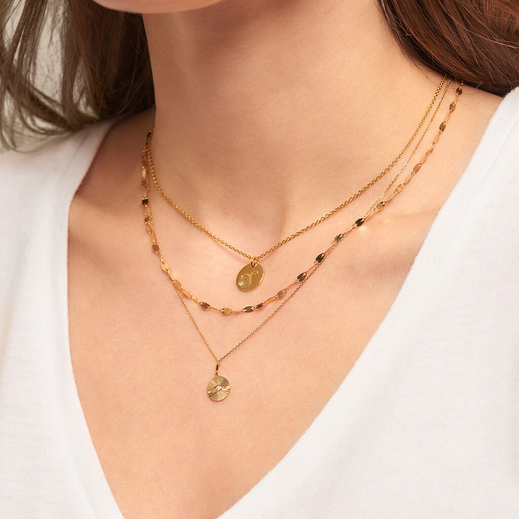 Damen Halskette Gold 375 Diamant 0,015ct - Ketten mit Anhänger Damen | OROVIVO