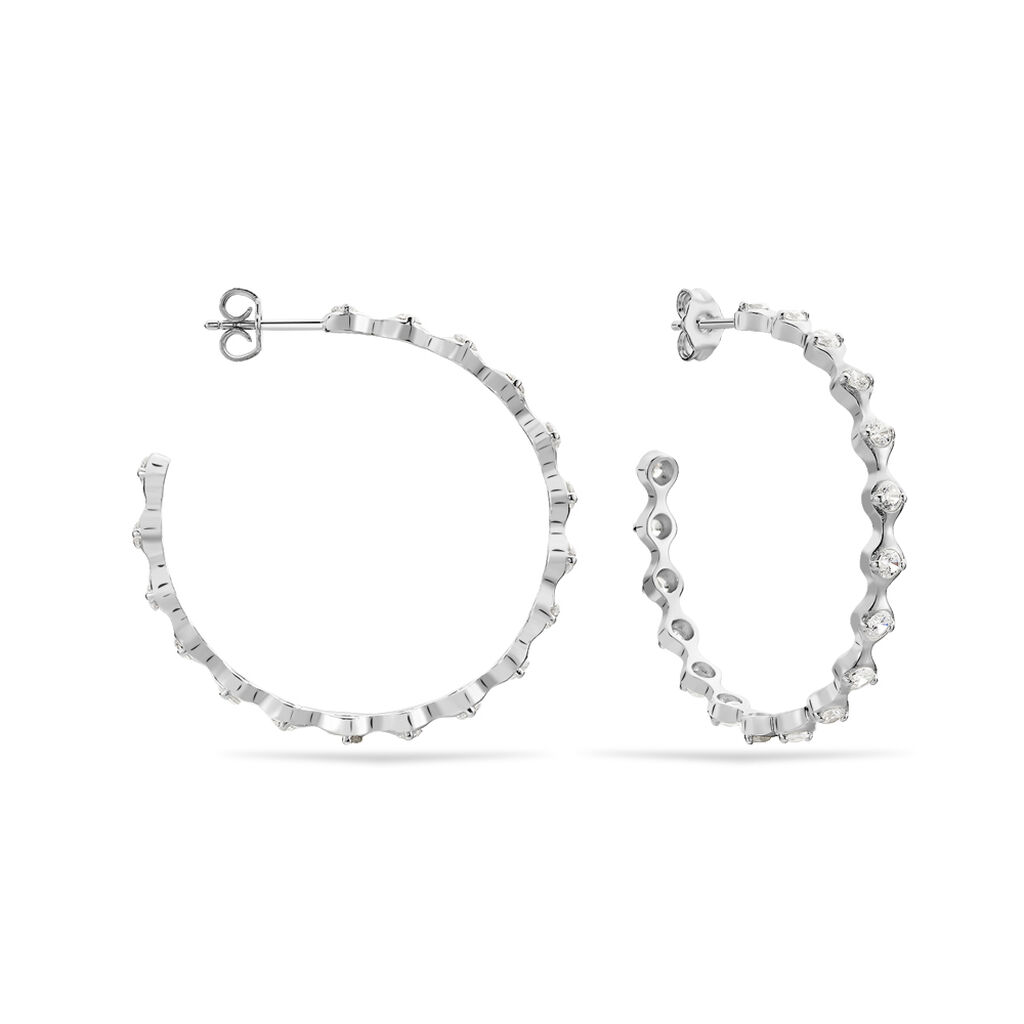 Damen Steckcreolen Silber 925 Glassteine - Creolen Damen | OROVIVO