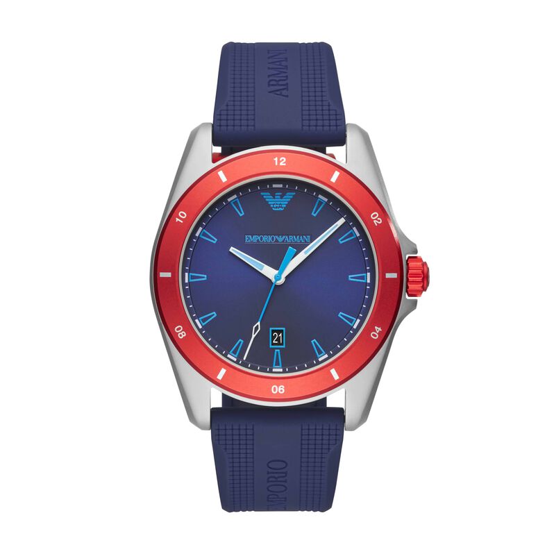 Orologio solo tempo con cinturino in silicone blu - Spannringe Herren | OROVIVO