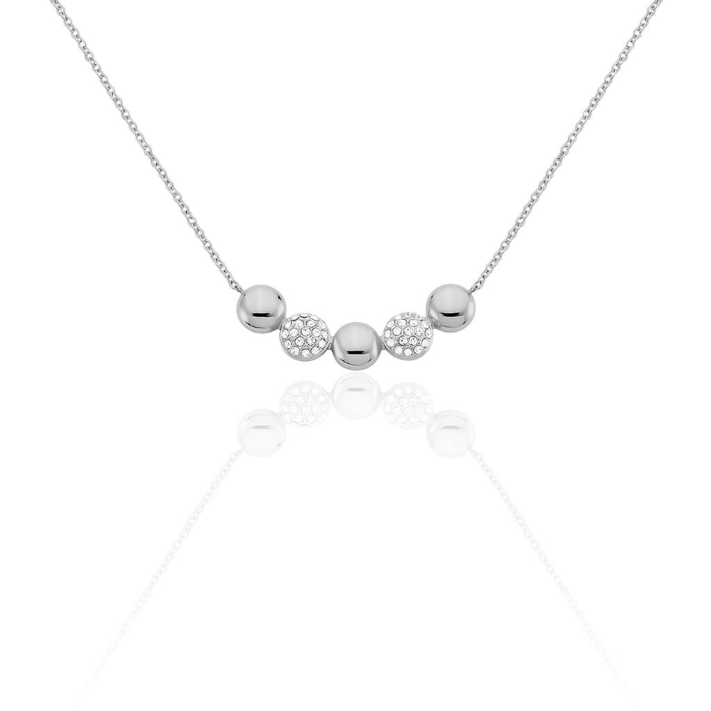 Damen Collier Edelstahl Kristall --- Kreis, Collier ohne Stein