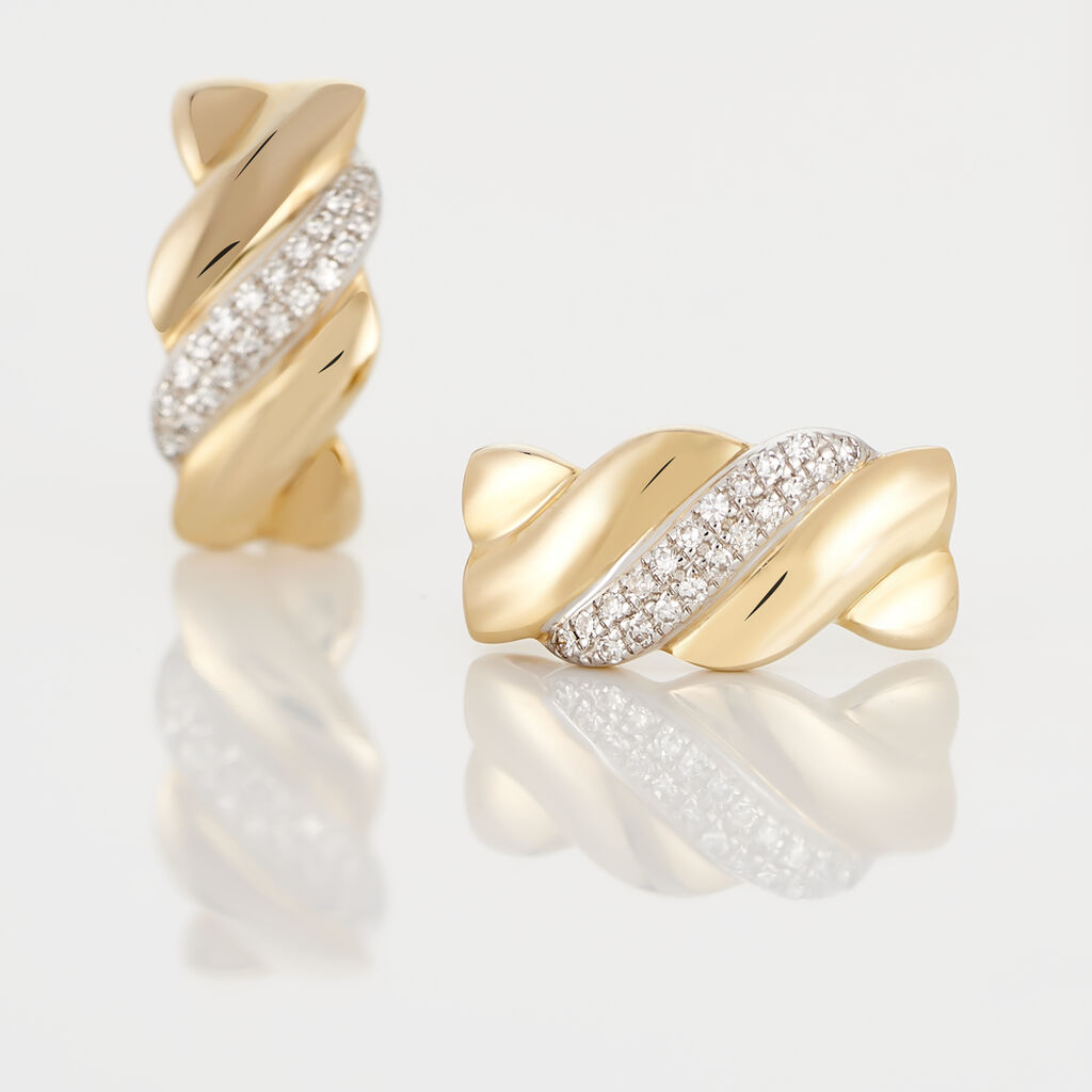 Boucles D'oreilles Or Jaune Darie Vagues - Spannringe Damen | OROVIVO