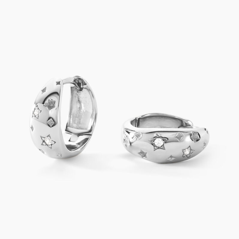 Créoles Heros Argent Weiss Oxyde De Zirconium - Spannringe Damen | OROVIVO