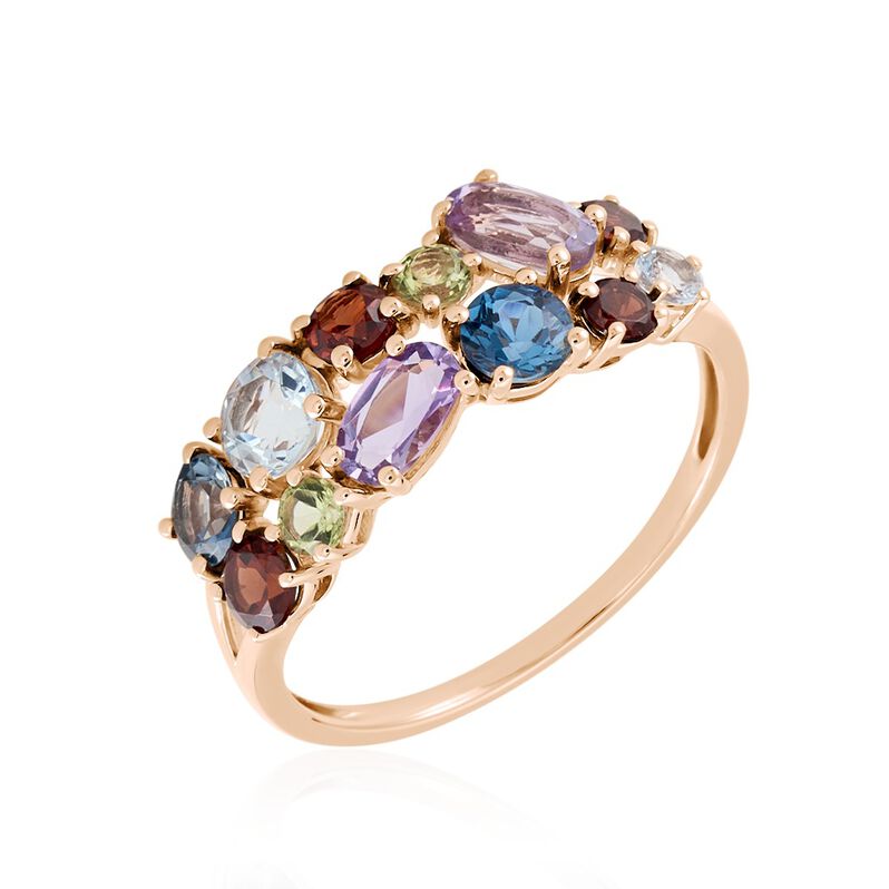 Bague Leonice Or Rose Topaze Amethyste - Spannringe Damen | OROVIVO