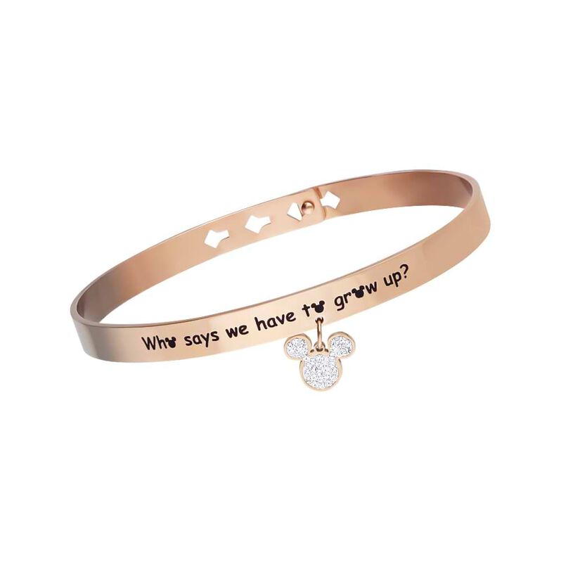 Bangle Lady Message Acciaio Rosato Disney e Cristalli - Spannringe Damen | OROVIVO