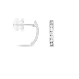 Damen Steckcreolen Weißgold 375 Zirkonia  - Creolen Damen | OROVIVO