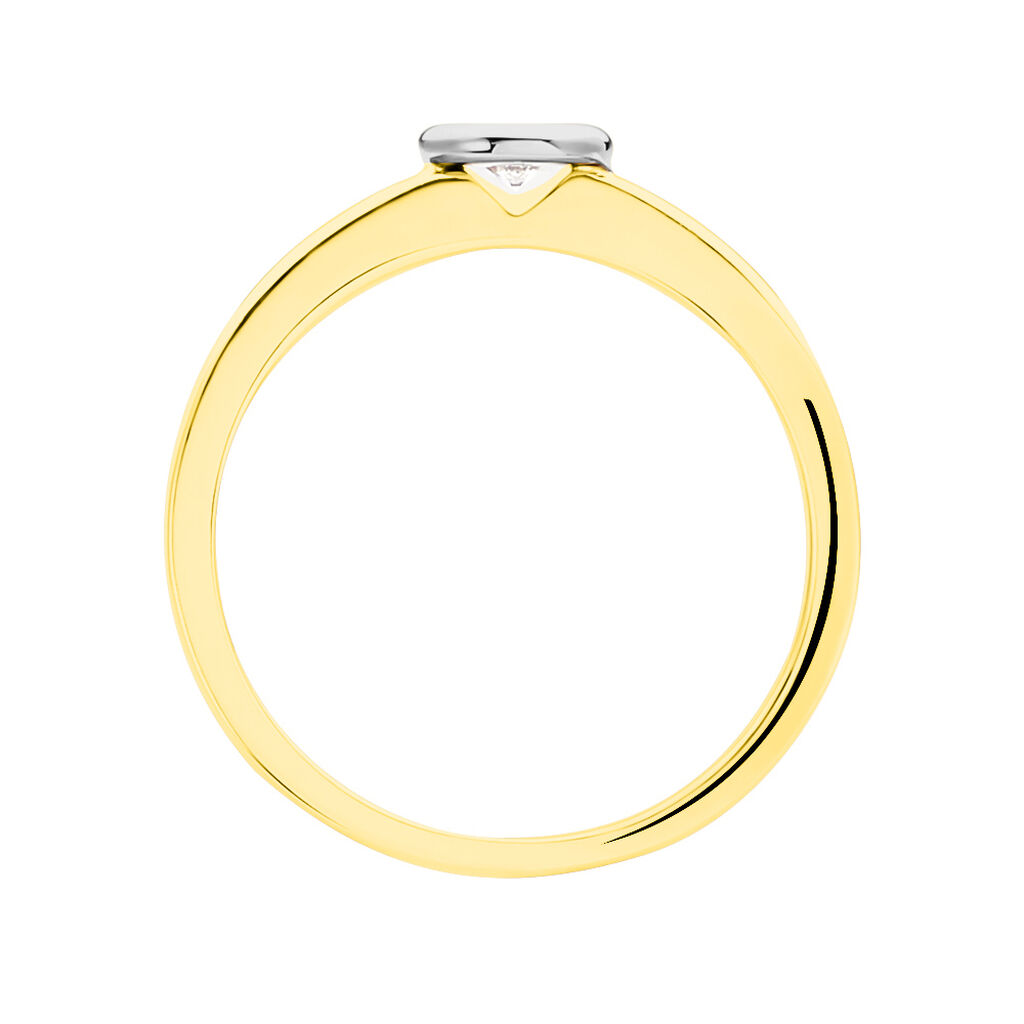 Solitärring Gold 585 Bicolor Diamant 0,1ct - Verlobungsringe Damen | OROVIVO