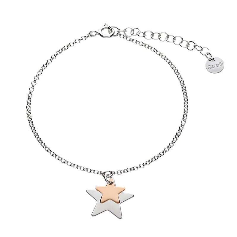 Bracciale Silver Collection Argento Bicolore Bianco / Rosa - Spannringe Damen | OROVIVO