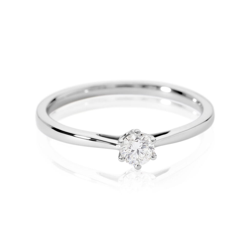 🦚 SIRA Damen Ring Platin Weiß 950 Diamant Weiß 0,16 ct, Ring mit Stein
