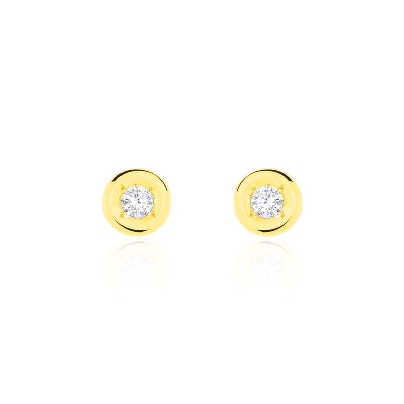 Strong Damen Ohrstecker Gold 375 (9 Karat) Diamant Wei&szlig; 0,1 ct - Ohrstecker Damen | OROVIVO