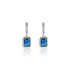 VELOURA Damen Ohrringe Lang Silber 925 Glas Blau 0,26 ct Rechteckig