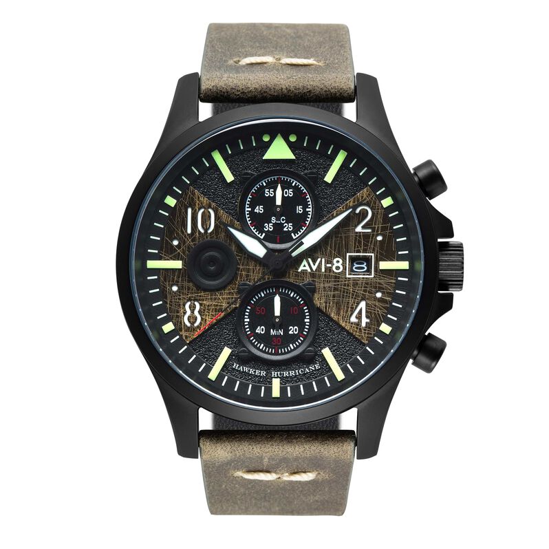 Orologio Cronografo Uomo AVI-8 Hawker Hurricane quadrante nero AV-4068-03-SA20 - Spannringe  | OROVIVO