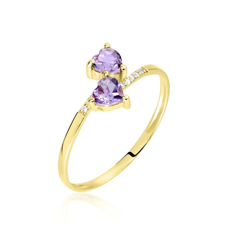 Bague Myrtie Or Jaune Amethyste Violet Oxyde De Zirconium - Spannringe Damen | OROVIVO
