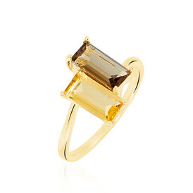 Damenring Silber 925 Vergoldet Quarz Citrin - Ringe mit Edelsteinen Damen | OROVIVO