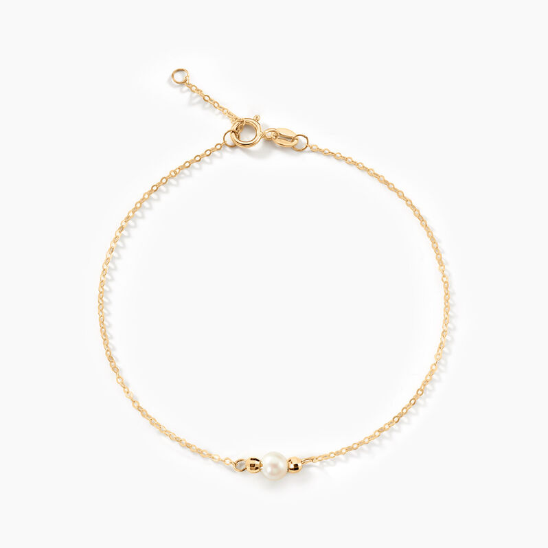 Bracelet Or Jaune Perle De Culture - Spannringe Damen | OROVIVO