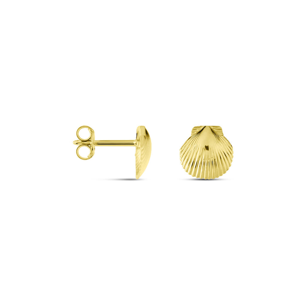 Damen Ohrstecker Silber 925 Vergoldet Muschel - Ohrstecker Damen | OROVIVO