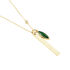 MISSY Damen Collier Silber vergoldet 925 Synthetischer Stein Gr&uuml;n Barren