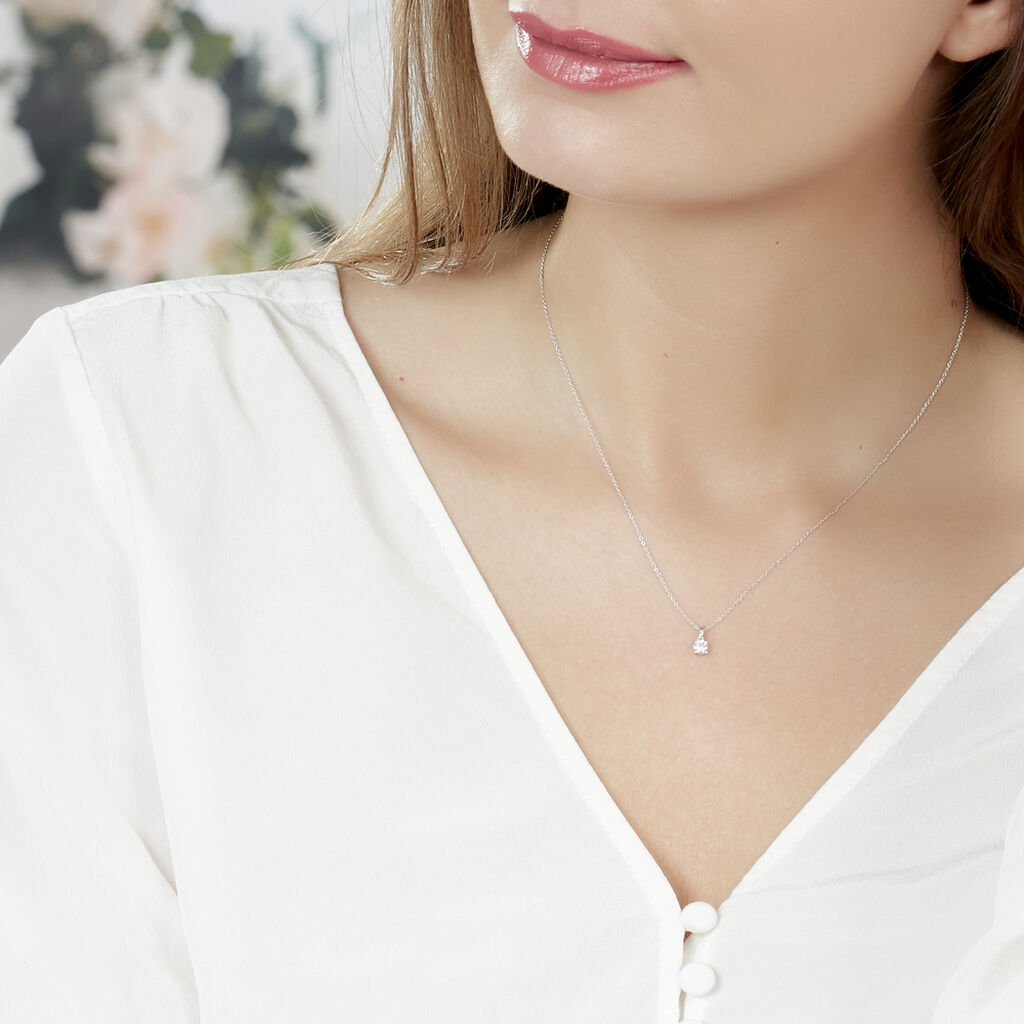 Collier Alexandra Or Blanc Diamant - Spannringe Damen | OROVIVO
