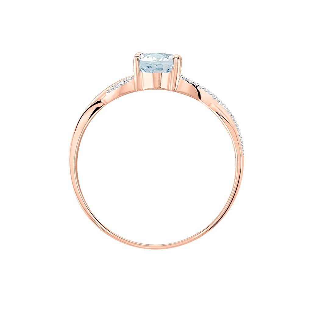 Bague Candice Or Rose Aigue Marine - Spannringe Damen | OROVIVO