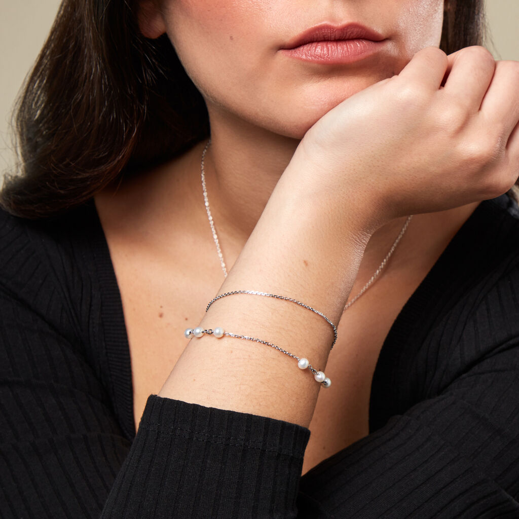 Damen Armband Silber Silber 925 Rund Weiß Arielle 2 2,1cm 13mm - Neuheiten Damen | OROVIVO