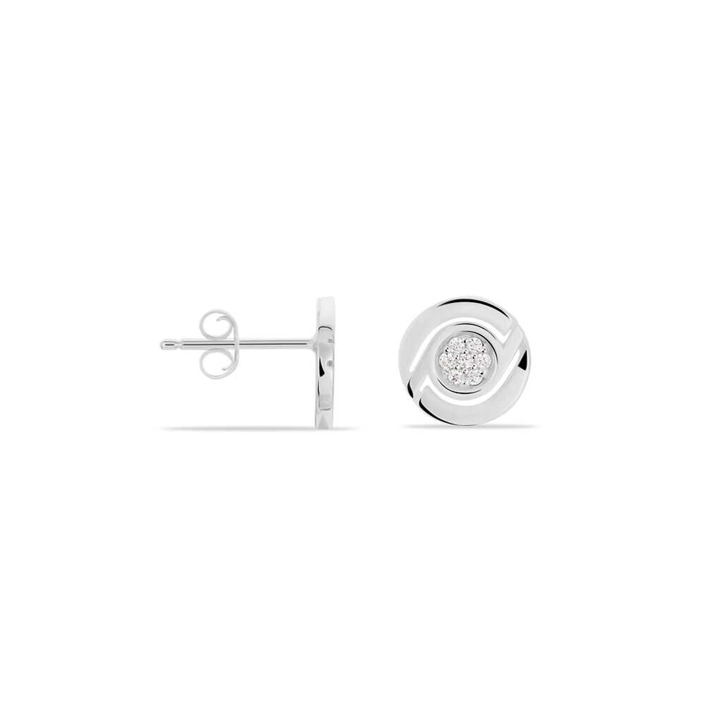 Damen Ohrstecker Silber 925 Zirkonia Wei&szlig; 0,21 ct