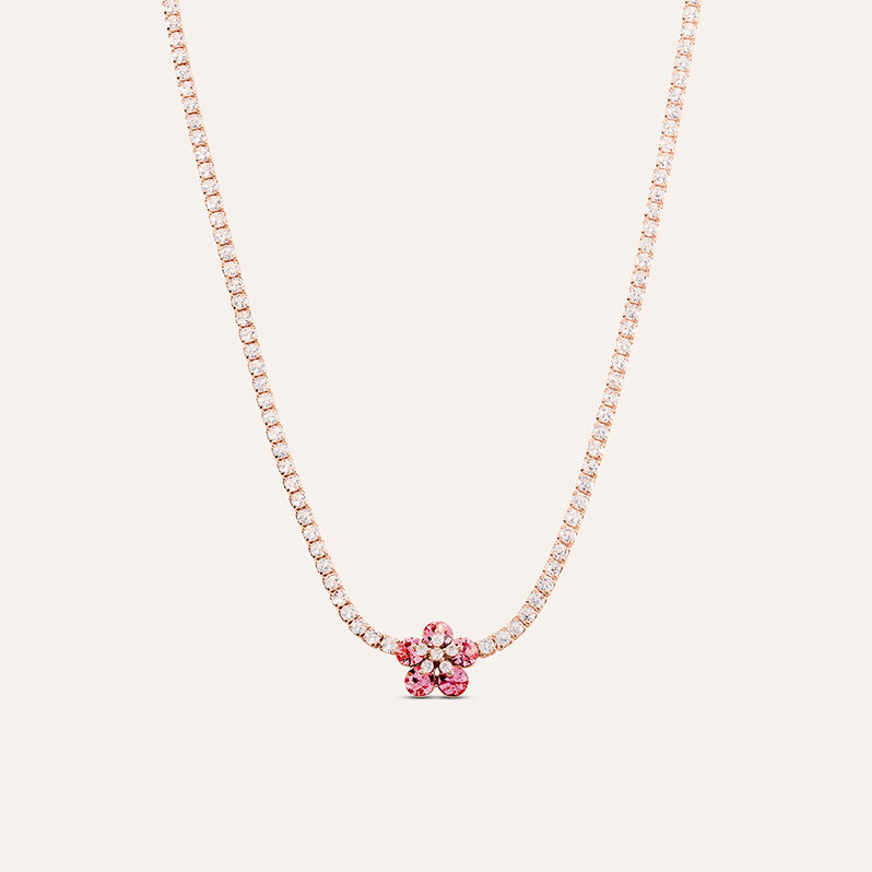 Collana Romantic Shine Ottone Rosa Cristallo - Spannringe Damen | OROVIVO