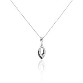 Damen Halskette Silber 925 Zirkonia Schwarz - Ketten mit Anhänger Damen | OROVIVO