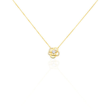 Damen Halskette Gold 375 Zirkonia Blume - Halsketten Damen | OROVIVO