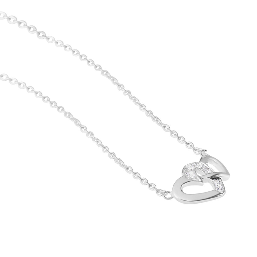 SJANA Damen Collier Silber 925 Zirkonia Wei&szlig; Kreis