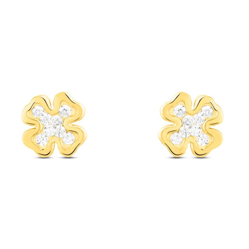 Orecchini Lobo Crystal Gold Oro Giallo Cristallo - Spannringe Damen | OROVIVO