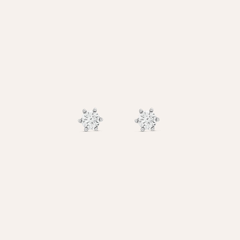 Orecchini Lobo Punto Luce Claire Oro Bianco Cubic Zirconia - Spannringe Damen | OROVIVO