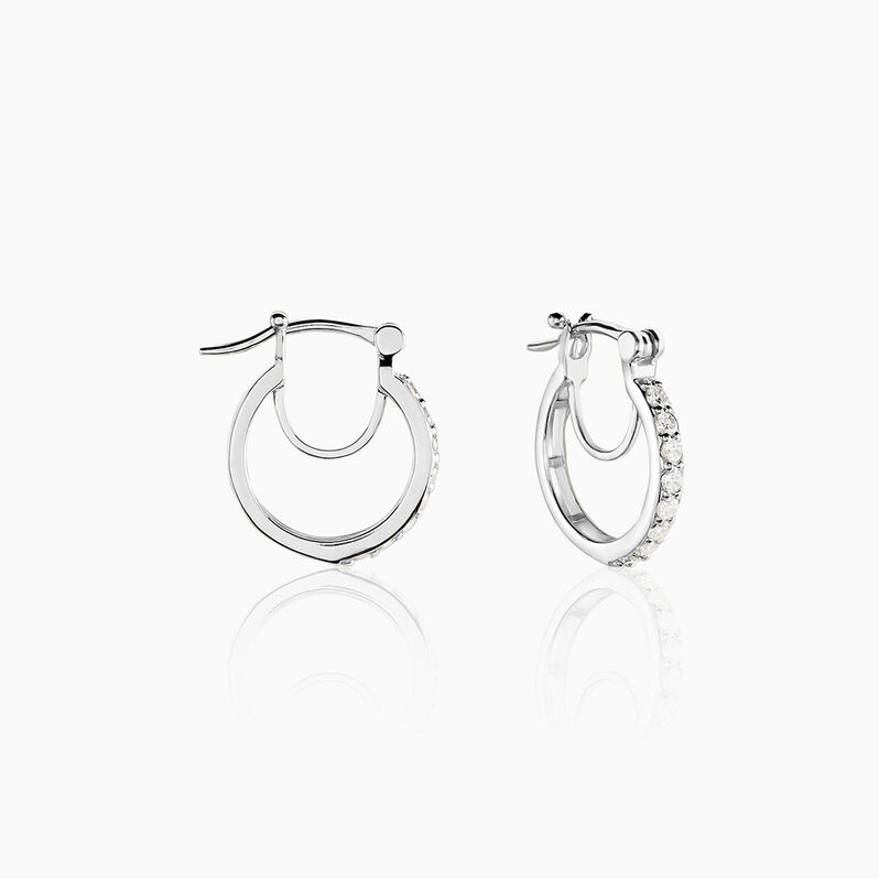 Créoles Pasha Argent Weiss Oxyde De Zirconium - Spannringe Damen | OROVIVO