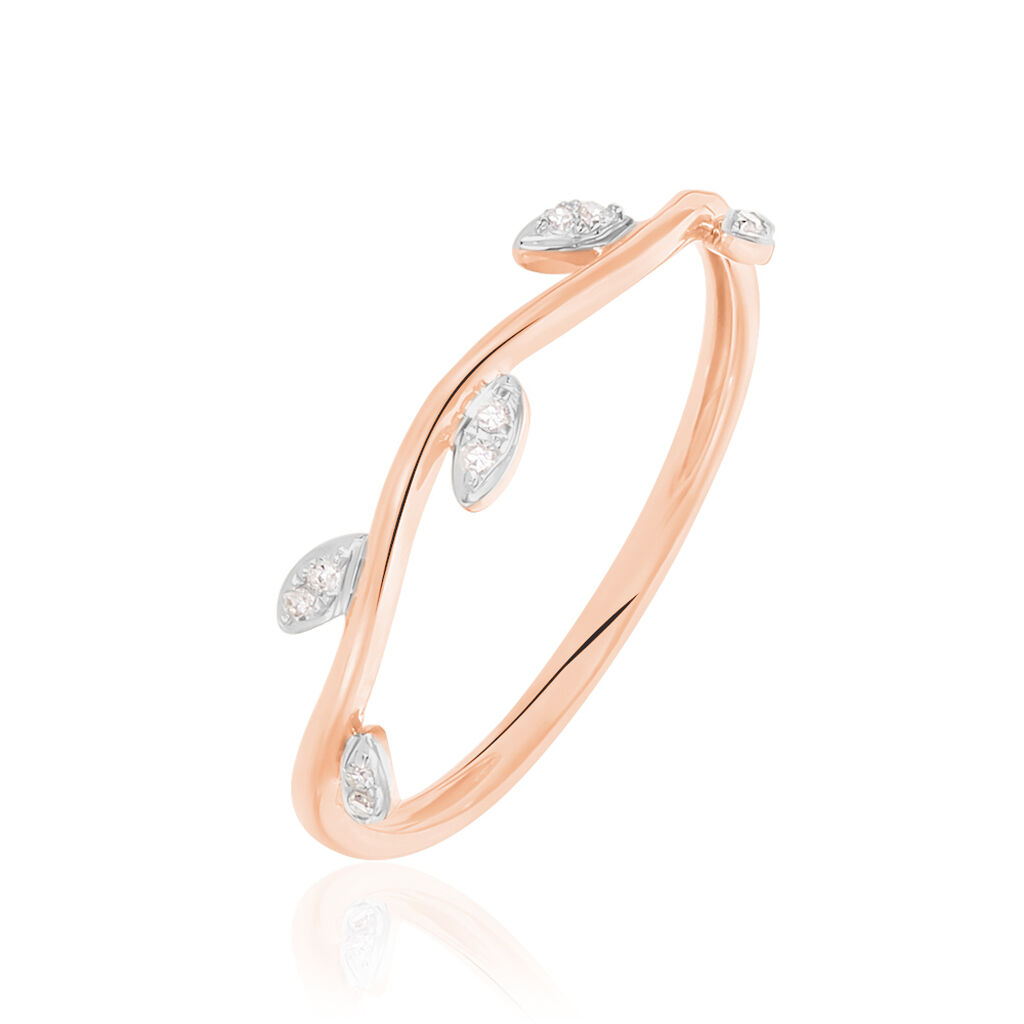 Bague Or Rose Emlyne Et Diamant - Spannringe Damen | OROVIVO
