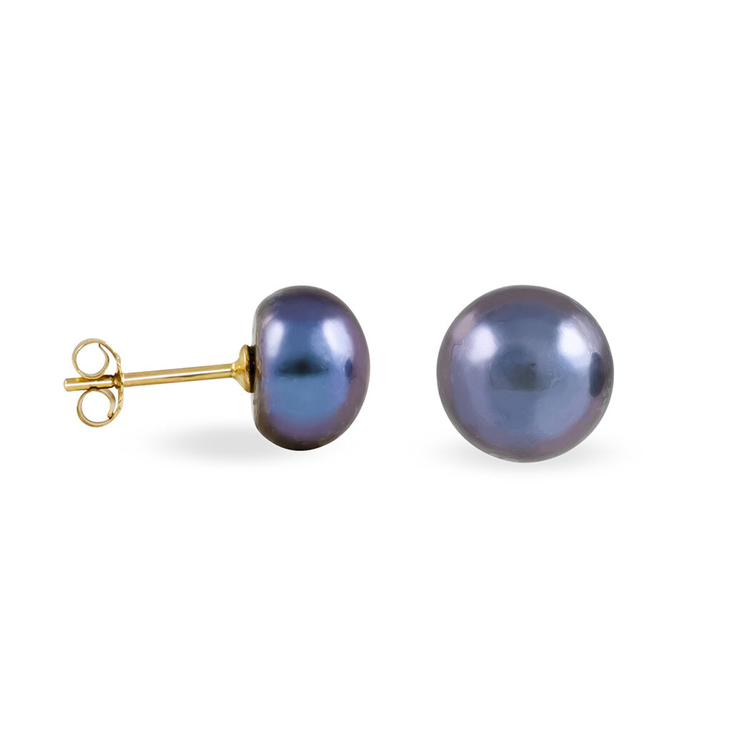 Boucles D'oreilles Puces Yannieae Or Jaune Perle De Culture - Spannringe Damen | OROVIVO