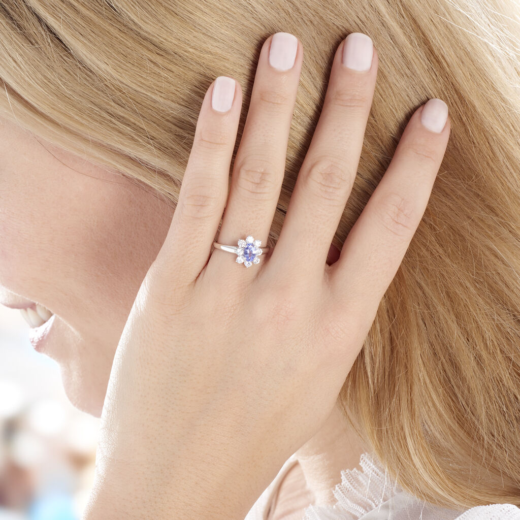 Bague Or Weiss Hebertine Tanzanite Oxyde - Spannringe Damen | OROVIVO