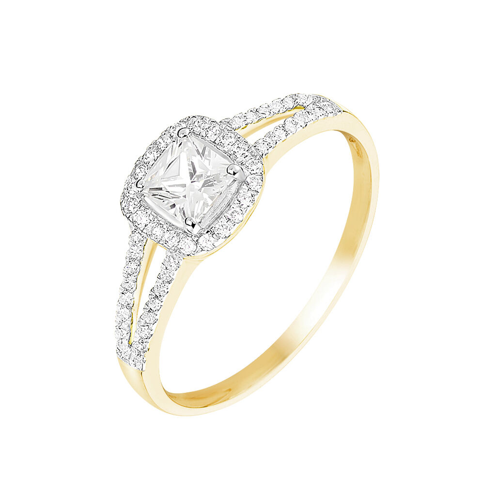 Bague Solitaire Cillian Or Jaune Oxyde De Zirconium - Spannringe Damen | OROVIVO