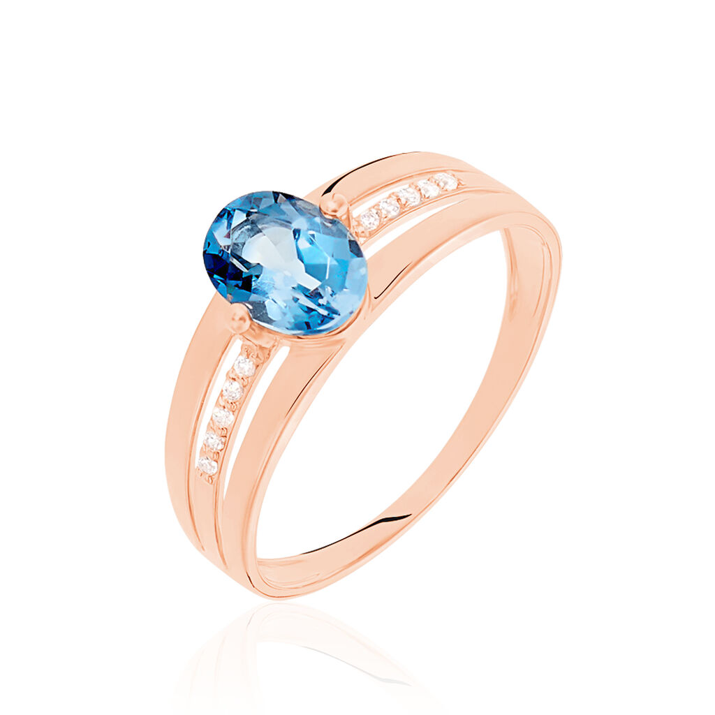 Bague Milna Or Rose Topaze Et Oxyde De Zirconium - Spannringe Damen | OROVIVO