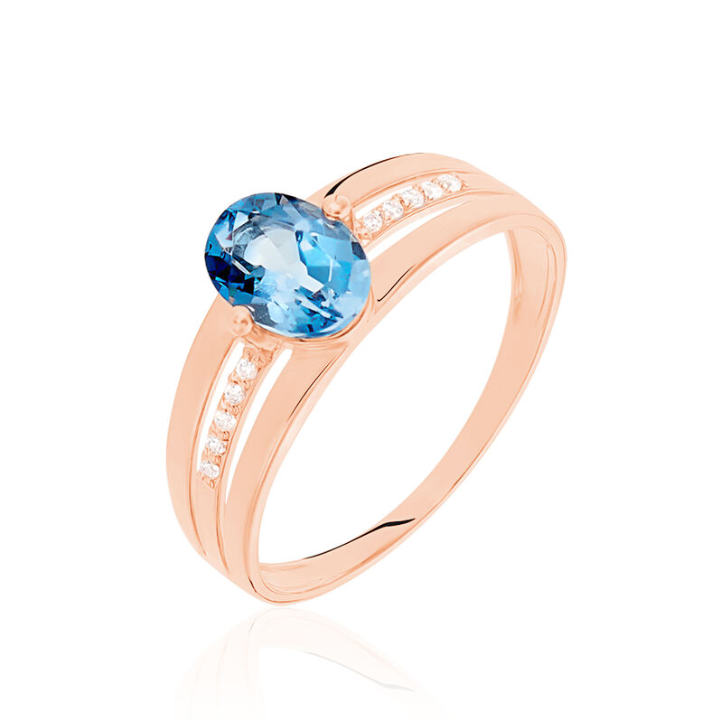 Bague Milna Or Rose Topaze Et Oxyde De Zirconium - Spannringe Damen | OROVIVO