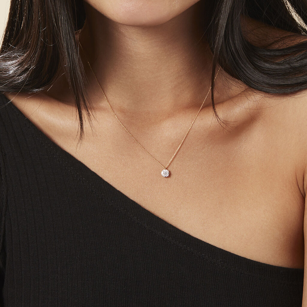 Damen Collier Gold 750 Diamant 0,25ct Solo - Halsketten Damen | OROVIVO
