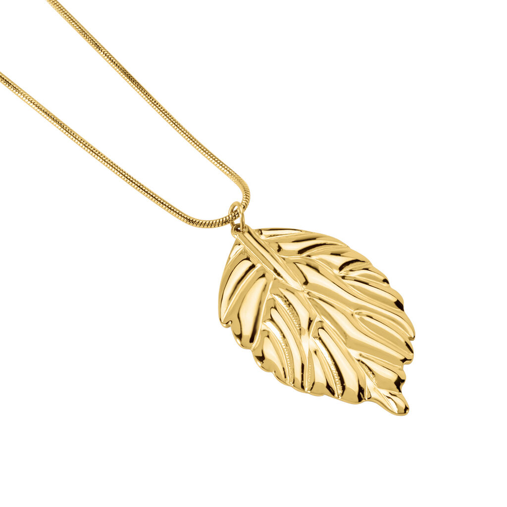 ADILA Damen Collier Edelstahl vergoldet Blatt