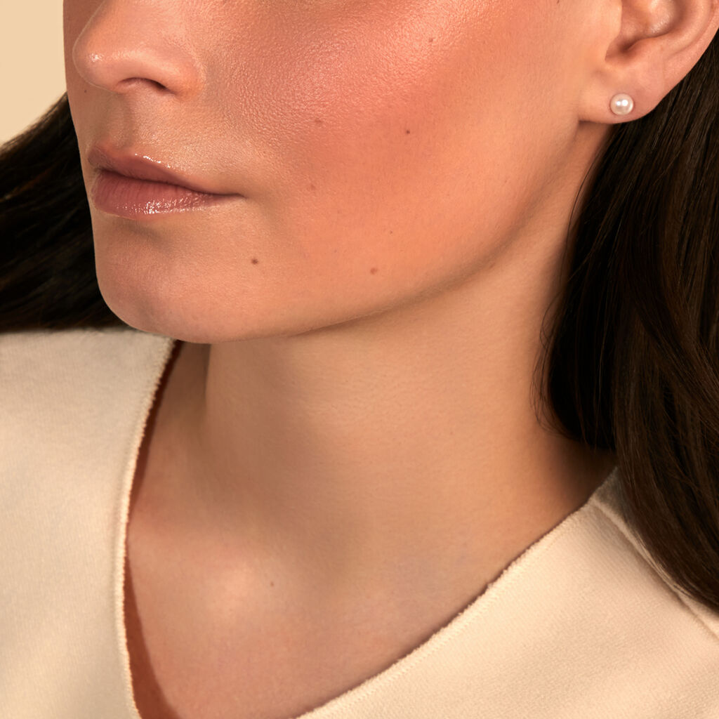 Adelphia Damen Ohrstecker Silber 925 Zuchtperle Wei&szlig;