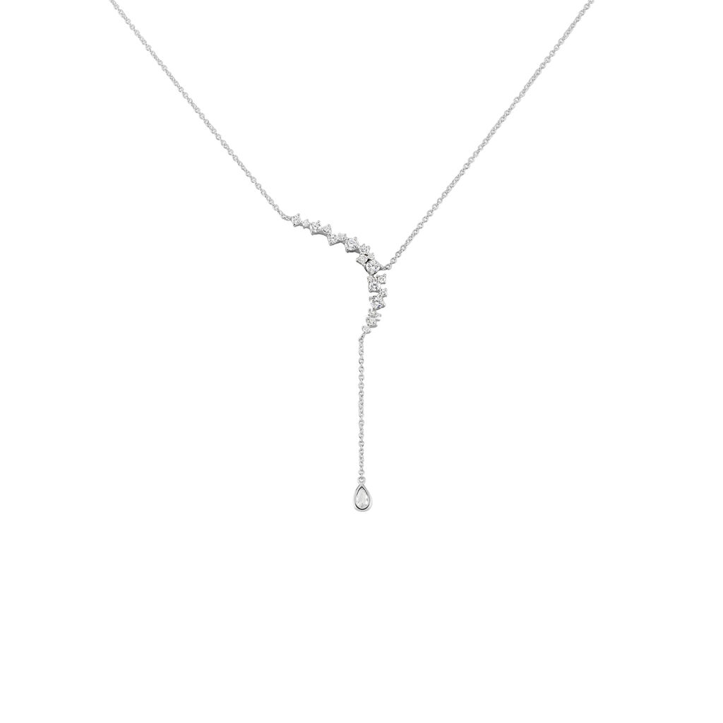 INA Damen Collier Silber 925 Zirkonia Weiß - Halsketten Damen | OROVIVO
