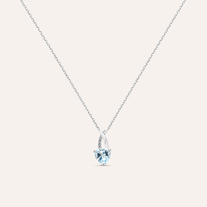Collana Amélie Oro Bianco Topazio Cubic Zirconia - Spannringe Damen | OROVIVO